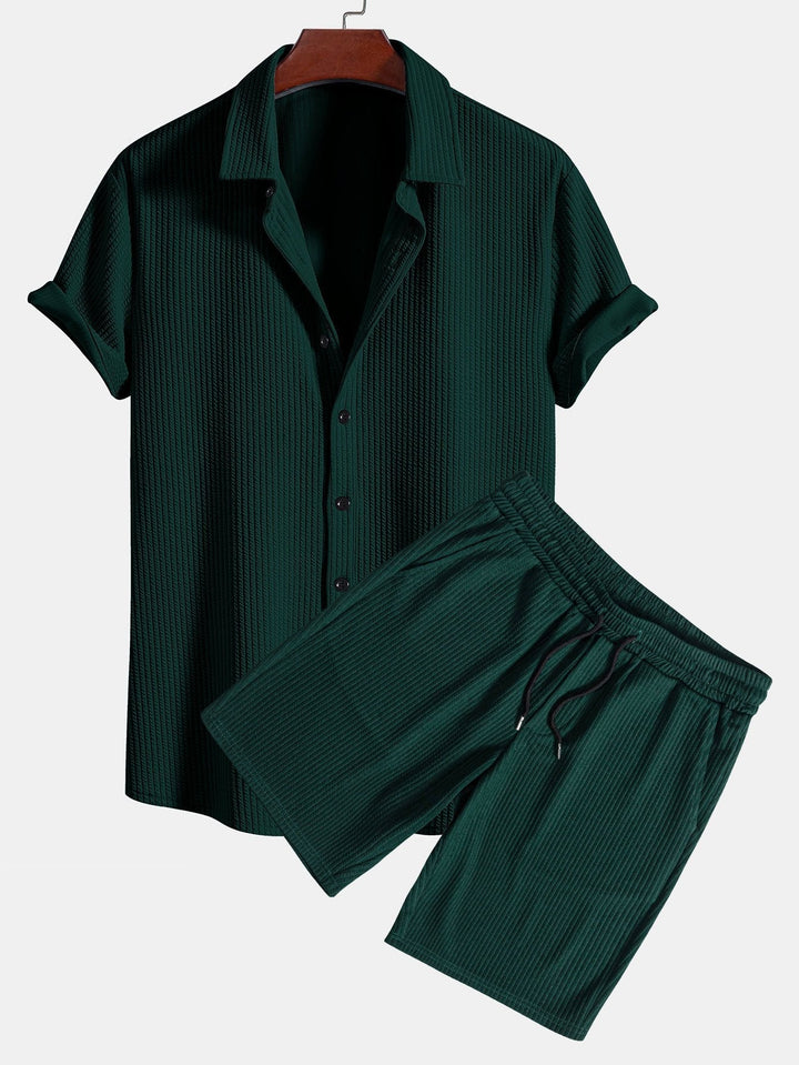 Noah | Textured Summer Shirt & Shorts Set