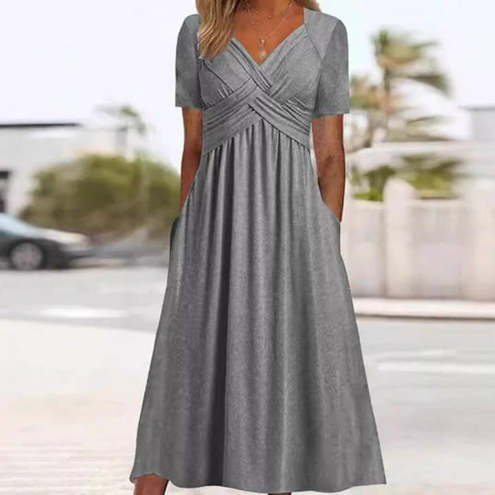 Luna | V-Neck Short Sleeve Long Dresses