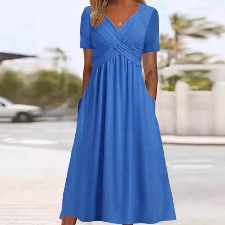 Luna | V-Neck Short Sleeve Long Dresses
