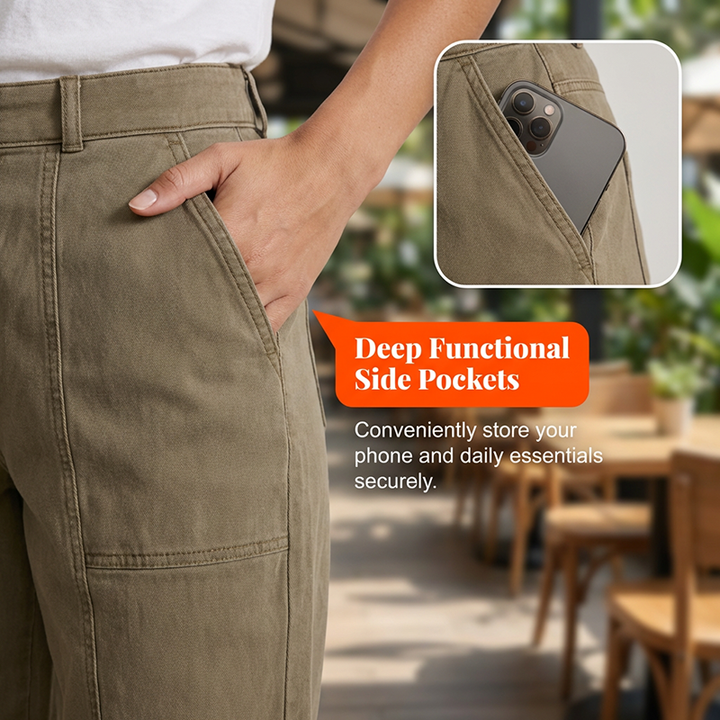 Nevaeh | High-Waist Tapered Utility Pants
