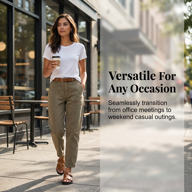 Nevaeh | High-Waist Tapered Utility Pants